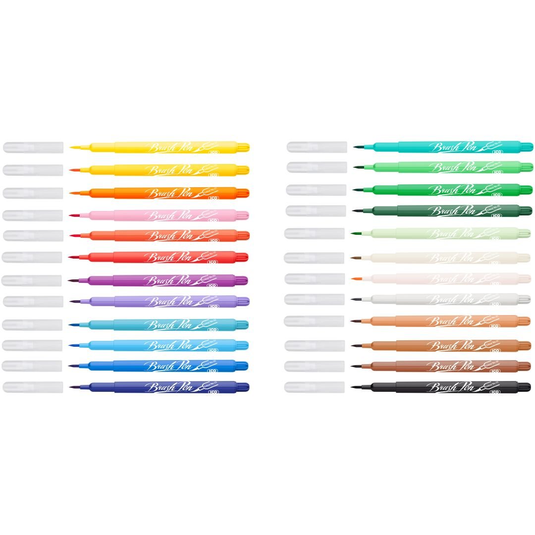 ICO BRUSHPEN - WALLET OF 24 ASSORTED COLOURS